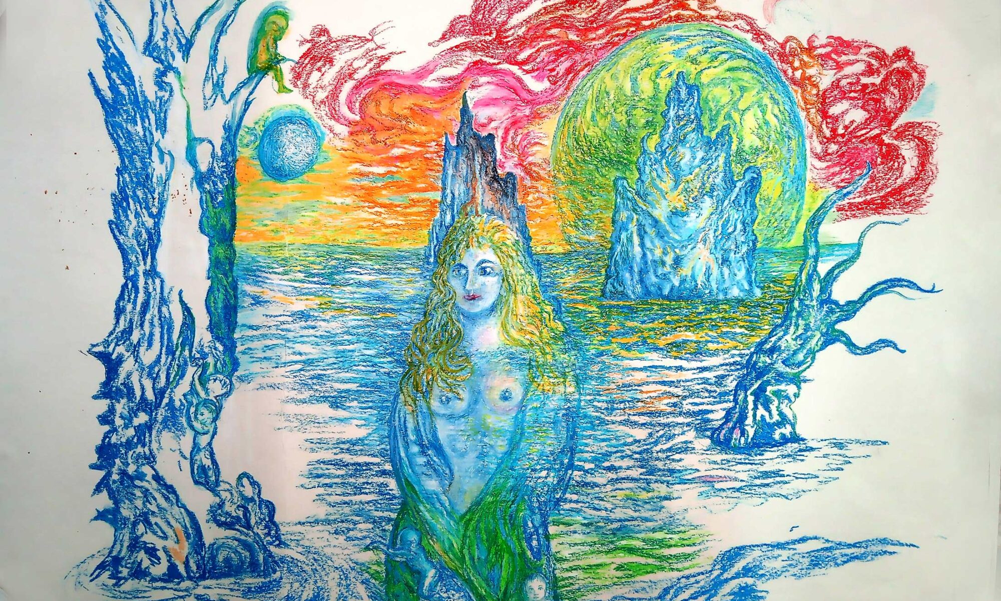 Geburt der Venus, 1996, Ölpastell auf Pappe 
