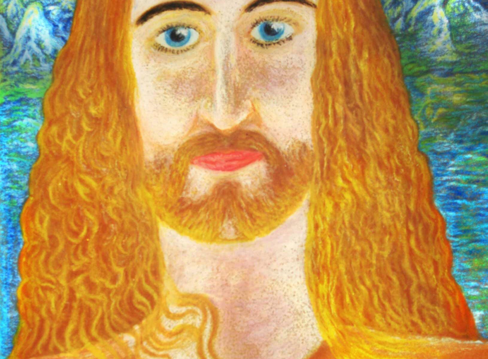 Jesusporträt, 1983, Ölpastell auf Ölpastellpapier