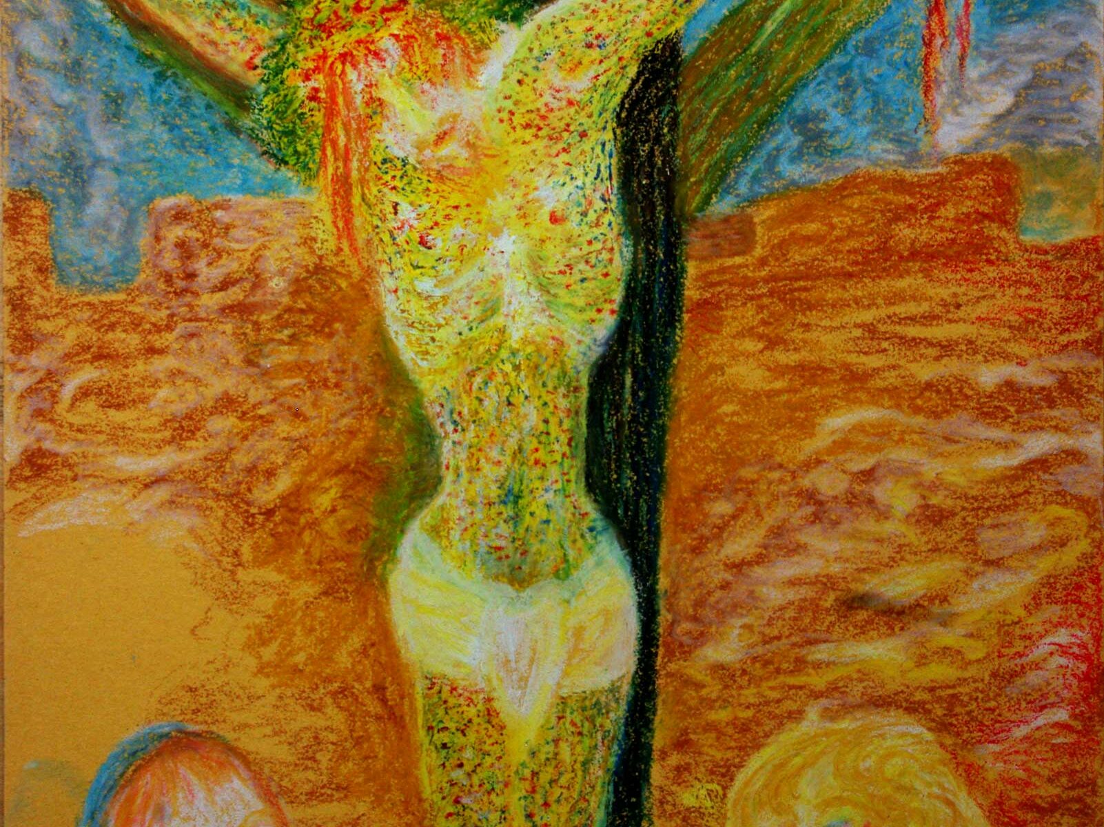 Gelbe Kreuzigung, 1983, Ölpastell