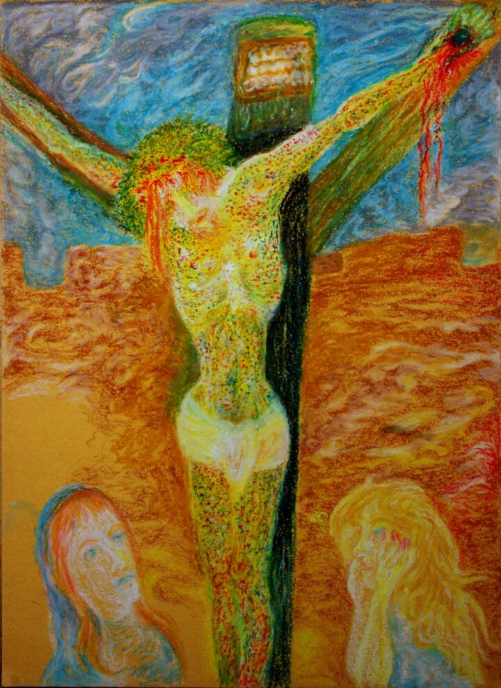 Gelbe Kreuzigung, 1983, Ölpastell